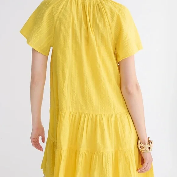 J Crew Ruffle-trim tiered dress in cotton dobby, S - Picture 2 of 12